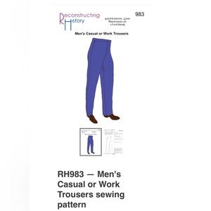 Reconstructing History 
Men's Blue Trousers Sewing Pattern